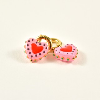 BOUCLES COEURS COLORES ACIER INOXYDABLE GOLD PETIT PRIX