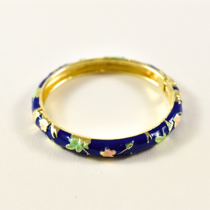JONC FANTAISIE COULEUR BLEU ET MOTIFS FLORAUX PETIT PRIX