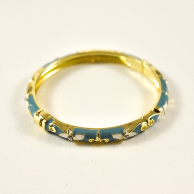 BRACELET PERLES GRIS METALLISE MEDAILLON ACIER INOX GOLD PETIT PRIX