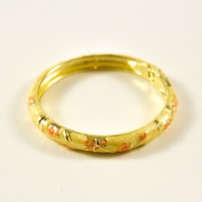 JONC FANTAISIE COULEUR JAUNE ET MOTIFS FLORAUX PETIT PRIX