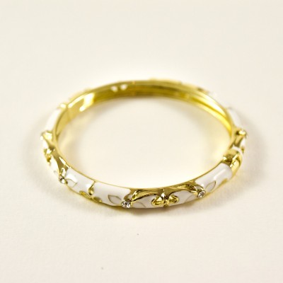 BRACELET PERLES GRIS METALLISE MEDAILLON ACIER INOX GOLD PETIT PRIX