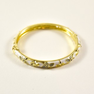 BRACELET PERLES GRIS METALLISE MEDAILLON ACIER INOX GOLD PETIT PRIX