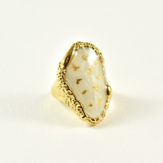 BAGUE RONDE MARTELEE ACIER INOXYDABLE GOLD PETIT PRIX