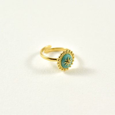 BAGUE RONDE MARTELEE ACIER INOXYDABLE GOLD PETIT PRIX