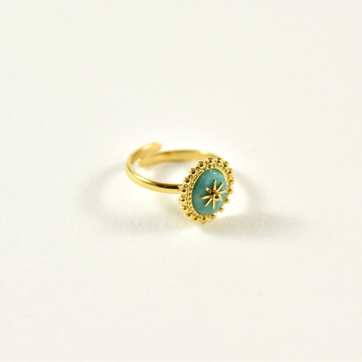 BAGUE RONDE MARTELEE ACIER INOXYDABLE GOLD PETIT PRIX