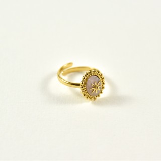 BAGUE RONDE MARTELEE ACIER INOXYDABLE GOLD PETIT PRIX