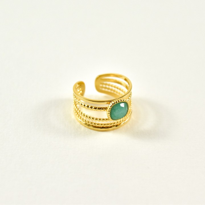 BAGUE RONDE MARTELEE ACIER INOXYDABLE GOLD PETIT PRIX