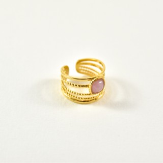 BAGUE RONDE MARTELEE ACIER INOXYDABLE GOLD PETIT PRIX