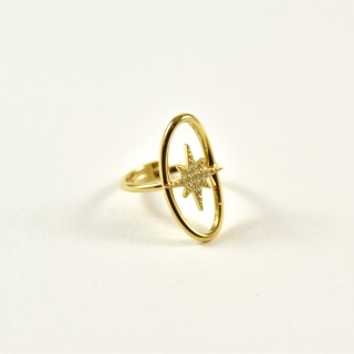 BAGUE RONDE MARTELEE ACIER INOXYDABLE GOLD PETIT PRIX