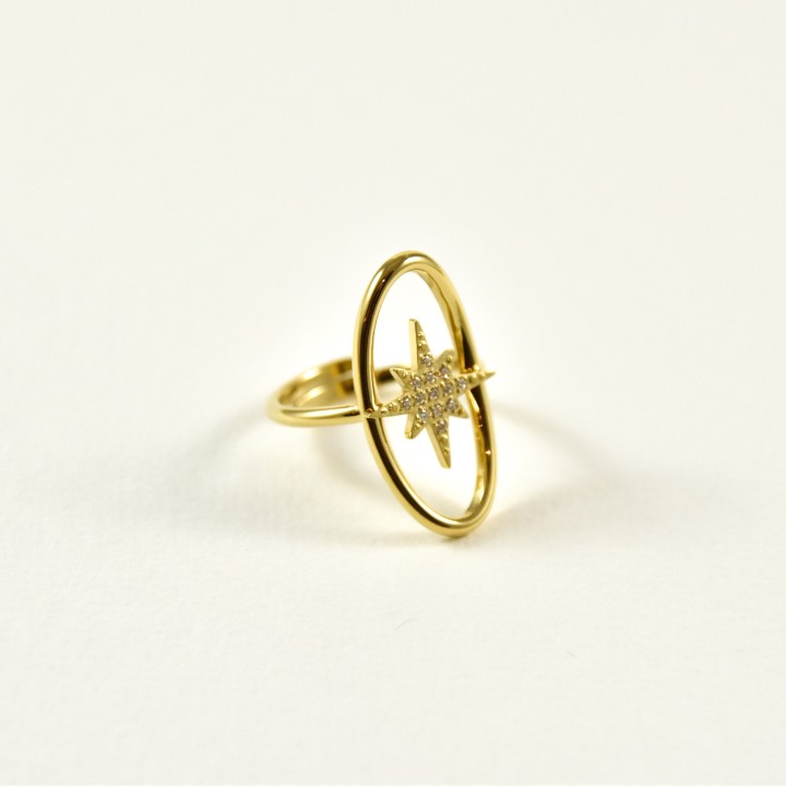 BAGUE RONDE MARTELEE ACIER INOXYDABLE GOLD PETIT PRIX
