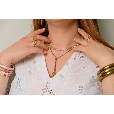 COLLIER MAILLE SERPENT ACIER INOXYDABLE GOLD PETIT PRIX