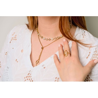 COLLIER MAILLE SERPENT ACIER INOXYDABLE GOLD PETIT PRIX