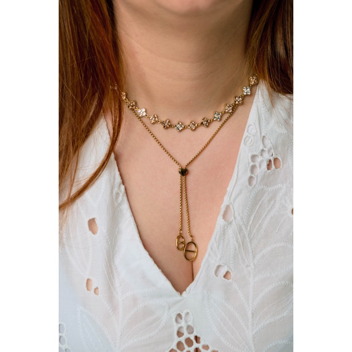 COLLIER MAILLE SERPENT ACIER INOXYDABLE GOLD PETIT PRIX