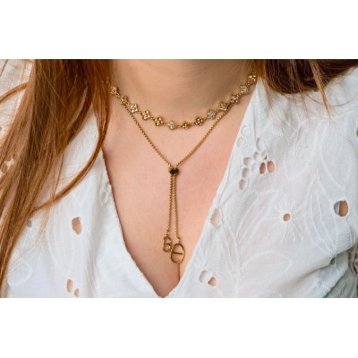 COLLIER MAILLE SERPENT ACIER INOXYDABLE GOLD PETIT PRIX