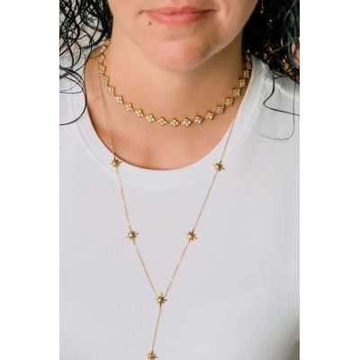 COLLIER MAILLE SERPENT ACIER INOXYDABLE GOLD PETIT PRIX