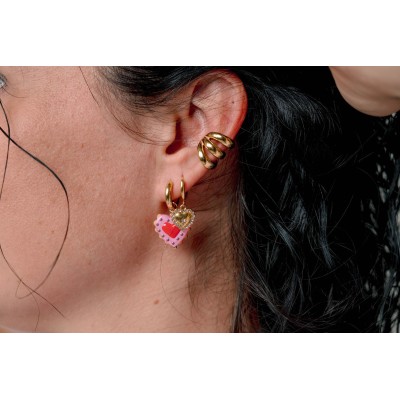 BOUCLES ANNEAUX ENTRELACES ACIER INOXYDABLE SILVER PETIT PRIX