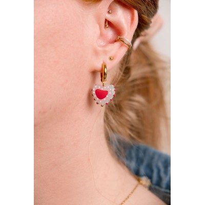 BOUCLES ANNEAUX ENTRELACES ACIER INOXYDABLE SILVER PETIT PRIX