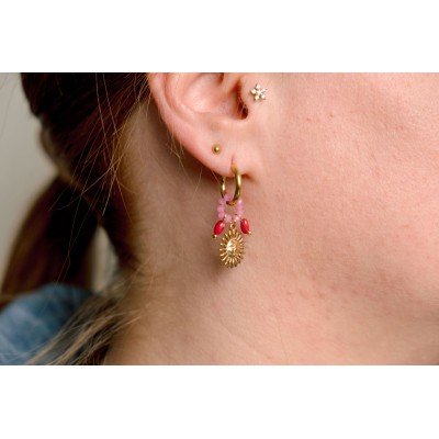 BOUCLES ANNEAUX ENTRELACES ACIER INOXYDABLE SILVER PETIT PRIX