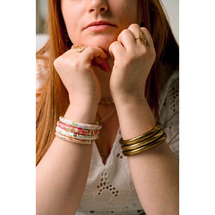 BRACELET PERLES GRIS METALLISE MEDAILLON ACIER INOX GOLD PETIT PRIX