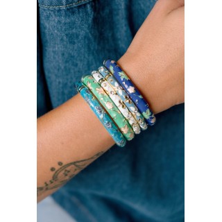 BRACELET PERLES GRIS METALLISE MEDAILLON ACIER INOX GOLD PETIT PRIX