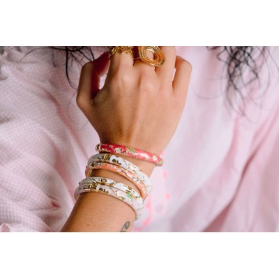 BRACELET PERLES GRIS METALLISE MEDAILLON ACIER INOX GOLD PETIT PRIX