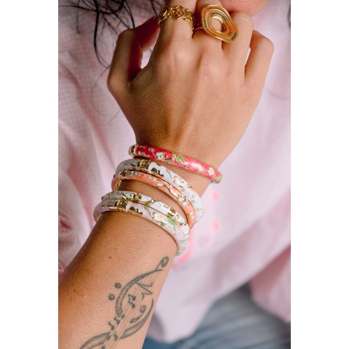 BRACELET PERLES GRIS METALLISE MEDAILLON ACIER INOX GOLD PETIT PRIX