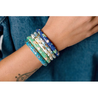 BRACELET PERLES GRIS METALLISE MEDAILLON ACIER INOX GOLD PETIT PRIX