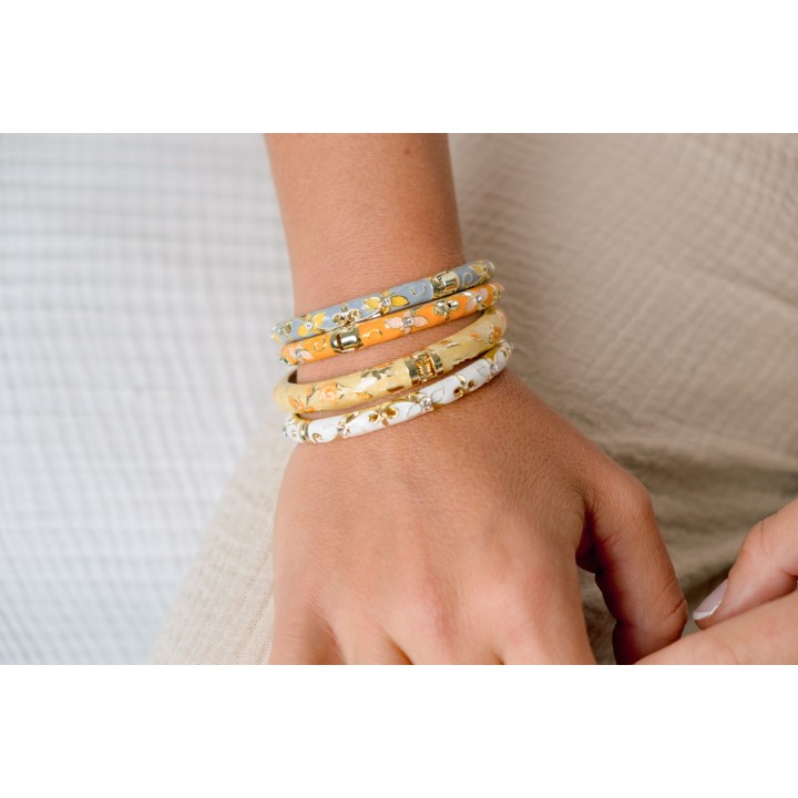 JONC FANTAISIE COULEUR VERT ET MOTIFS FLORAUX PETIT PRIX