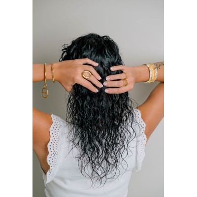 BAGUE RONDE AJOUREE ACIER INOXYDABLE GOLD PETIT PRIX