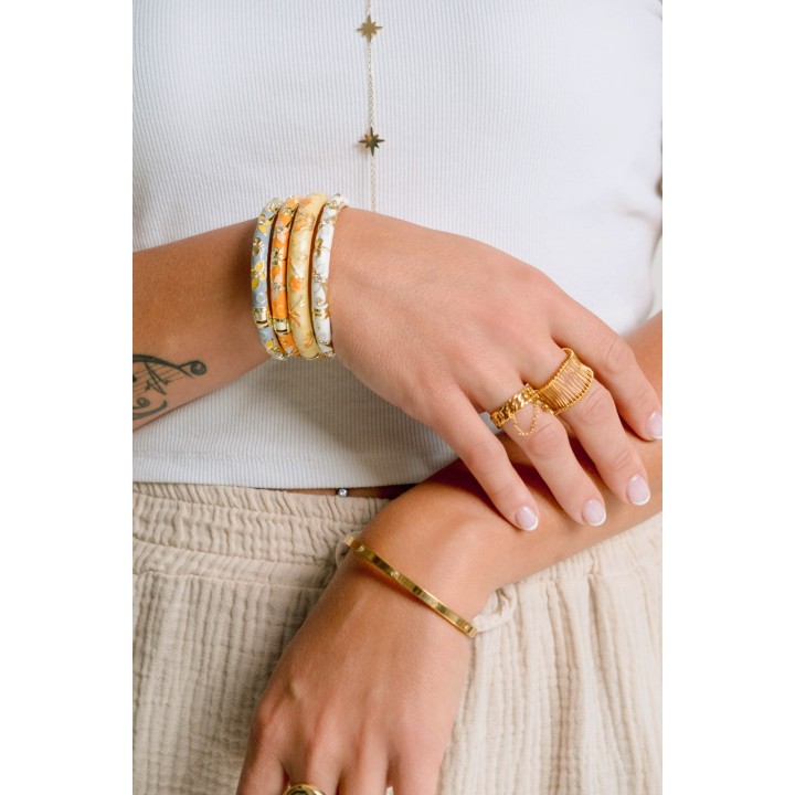 BAGUE RONDE MARTELEE ACIER INOXYDABLE GOLD PETIT PRIX
