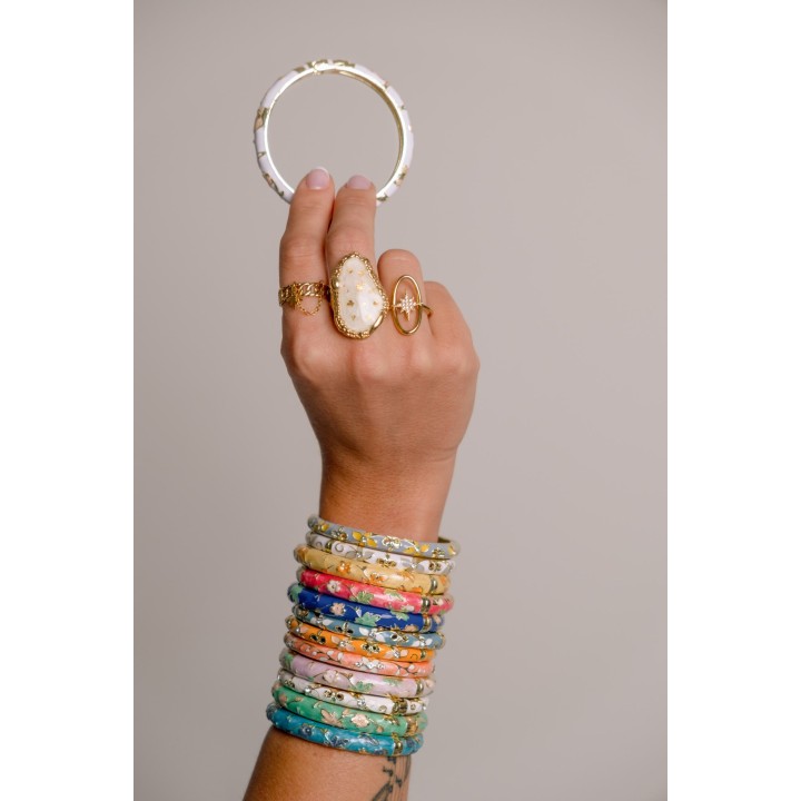 BAGUE RONDE MARTELEE ACIER INOXYDABLE GOLD PETIT PRIX