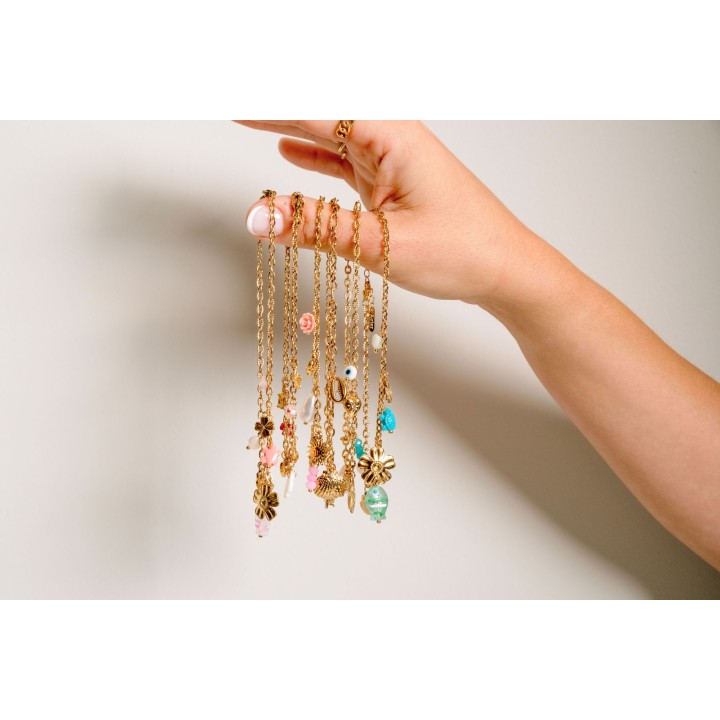 CHAINE DE CHEVILLE FLEURS ACIER INOXYDABLE GOLD PETIT PRIX