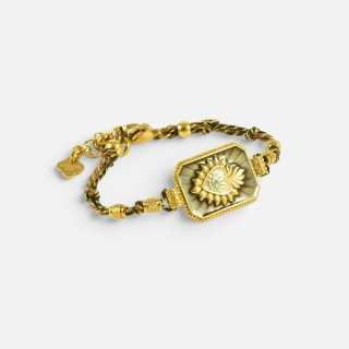 Bracelet Héloïse Gris-Vert Cœur Ex-Voto | Brin de Cuivre