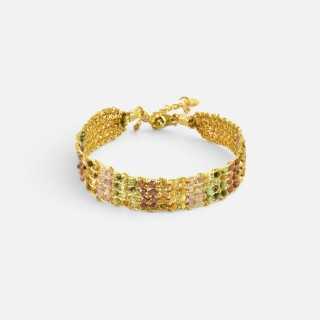 Bracelet Manchette Eugénie Pierres fines mutlicolores | Brin de Cuivre