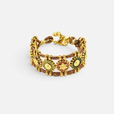 Bracelet Médaillons Diane Pierres Naturelles | Brin de Cuivre