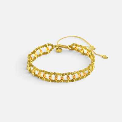Bracelet Multirang Alix Jaune & Orange Pierres | Brin de Cuivre
