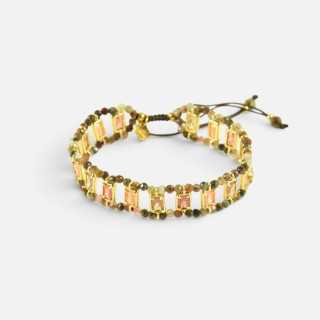Bracelet Multirang Multicolore Clara Rectangles Dorés | Brin de Cuivre