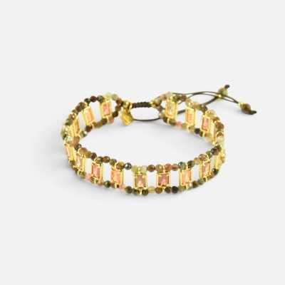 Bracelet Multirang Multicolore Clara Rectangles Dorés | Brin de Cuivre