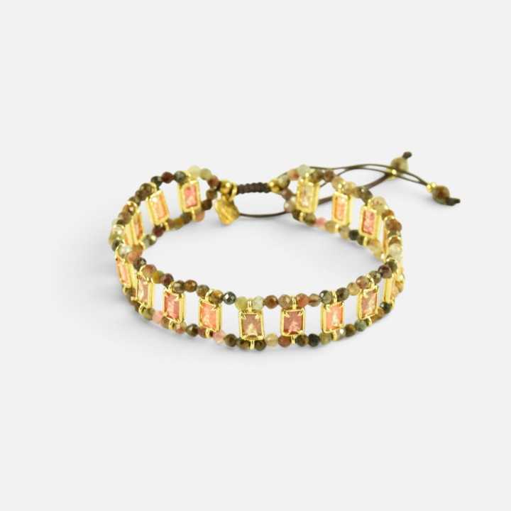 Bracelet Multirang Multicolore Clara Rectangles Dorés | Brin de Cuivre