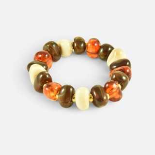 Bracelet Pastilles Ivoire & Ambrées Célestine | Brin de Cuivre