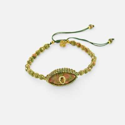Bracelet Réglable Cabochon Multicolore Lucie | Brin de Cuivre