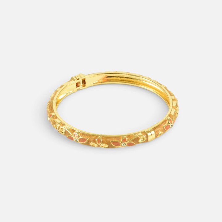 Bracelet Jonc Rigide Émail Pêche Lou | Brin de Cuivre