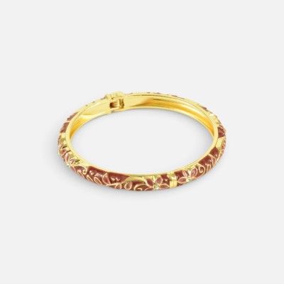Bracelet Jonc Ouvrant Émail Bordeaux Lena | Brin de Cuivre