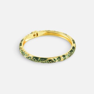 Bracelet Jonc Ouvrant Émail Prune Rose | Brin de Cuivre
