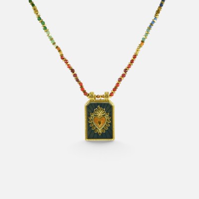 Collier Pendentif Cœur Estelle Acier Inoxydable Doré | Brin de Cuivre