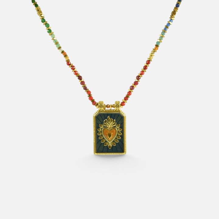 Collier Pendentif Cœur Estelle Acier Inoxydable Doré | Brin de Cuivre