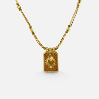 Collier Cœur Alice Doré & Acier Inoxydable | Brin de Cuivre