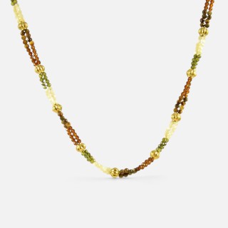 Collier Multi-Rangs Perles Naturelles Ophélie Acier Brin de cuivre
