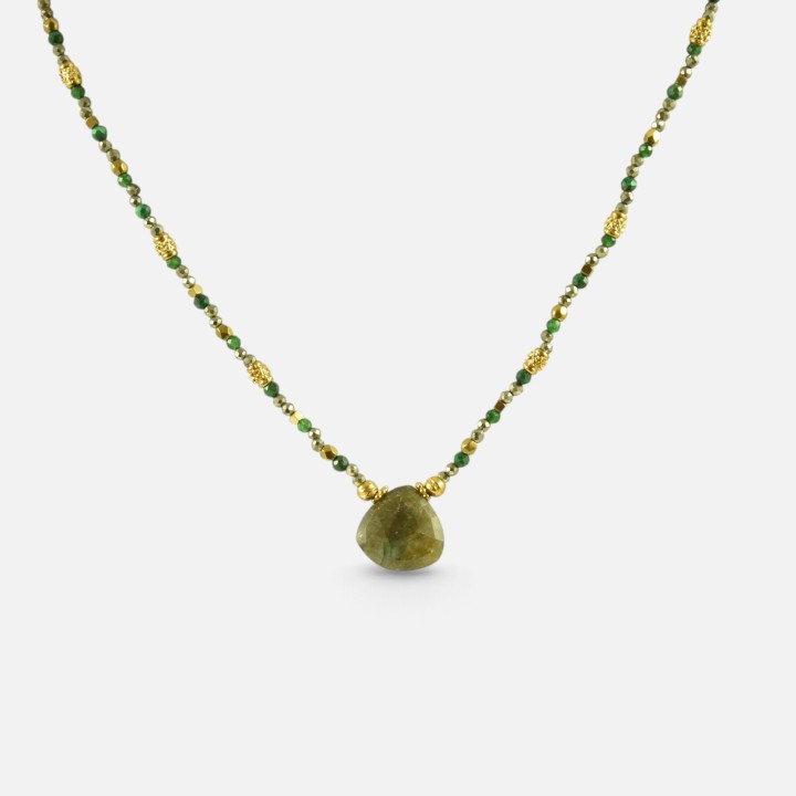 Collier Pampilles Dorées Zoé & Pierres Naturelles Brin de cuivre