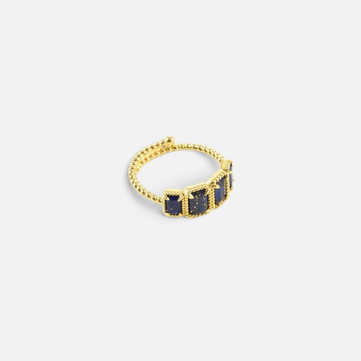 Bague Astrid Lapis Lazuli & Laiton Doré | Brin de Cuivre